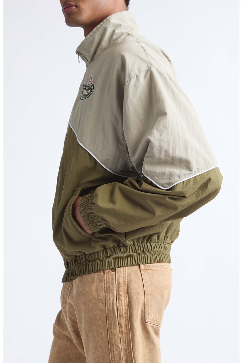 Desert Racing Embroidered Nylon Track Jacket, Alternate, color, OLIVE/ GREY