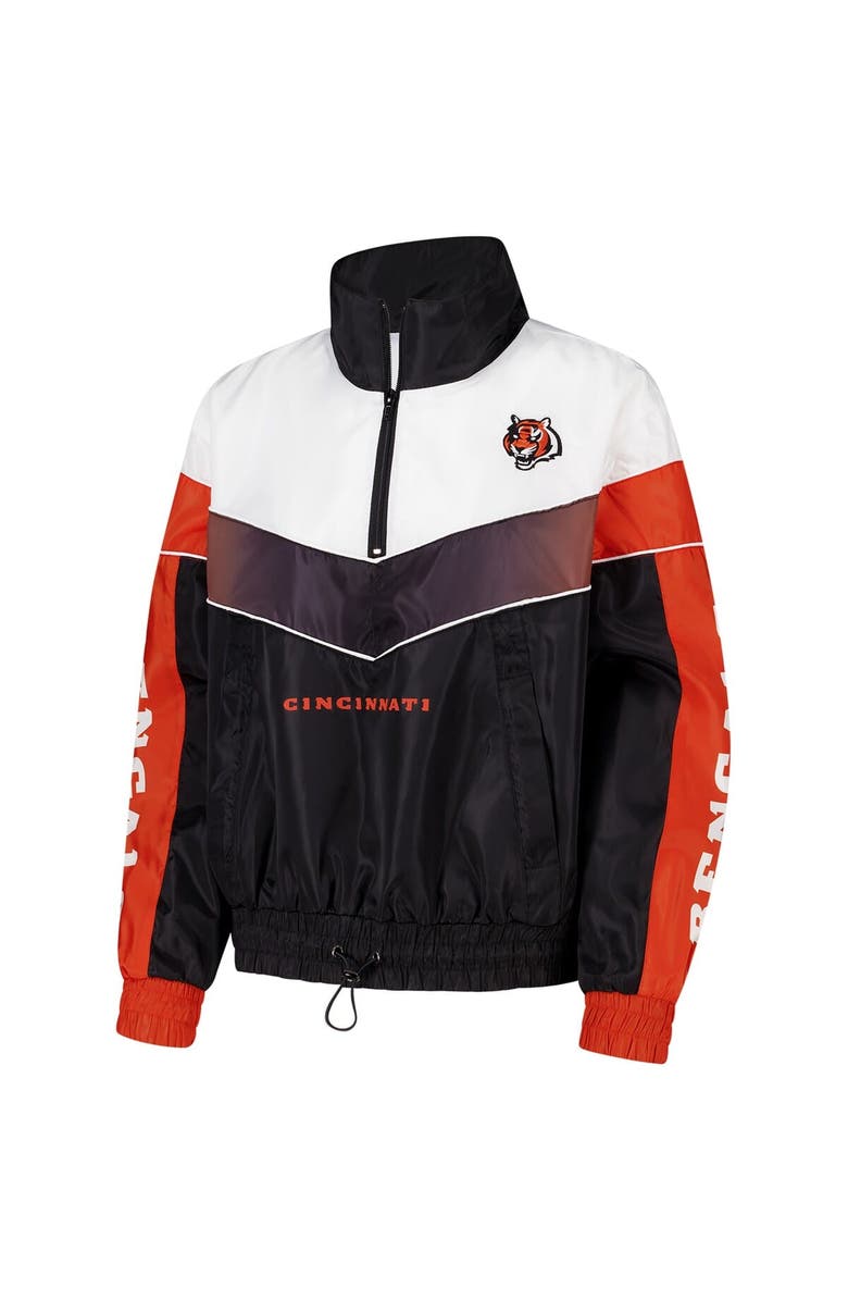 THE WILD COLLECTIVE Women's The Wild Collective Black Cincinnati Bengals 1/4 Zip Track Jacket, Alternate, color, Black