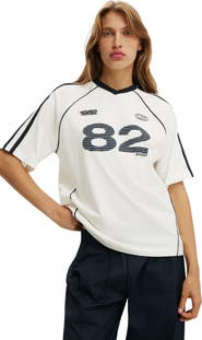Cotton On Women's Vneck Oversized Raglan Graphic Tee