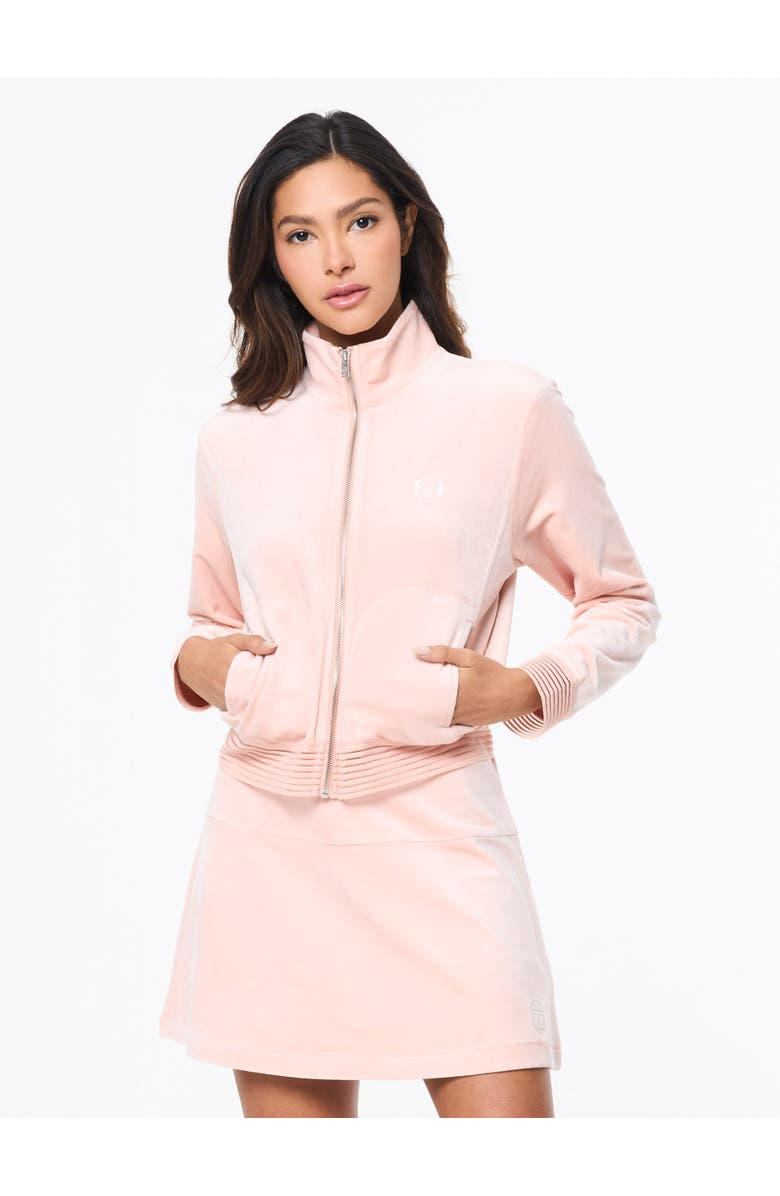 Sergio Tacchini Piera Velour Track Jacket, Main, color, Evening Sand