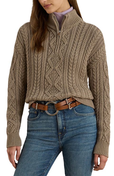 Fisherman Cotton Quarter Zip Sweater