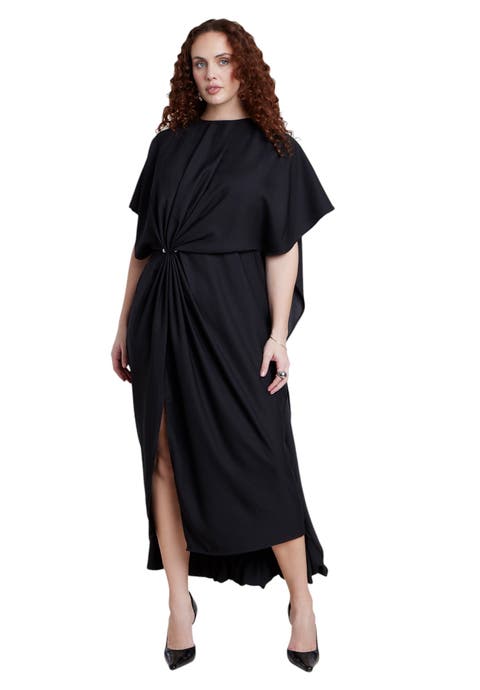 Draped Cape High Low Maxi Dress