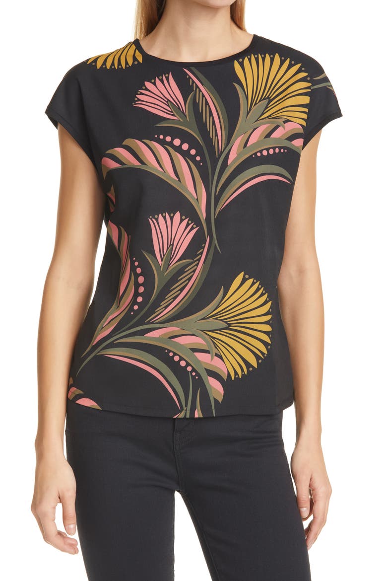 Pasley Deco Print Shell, Main, color, BLACK