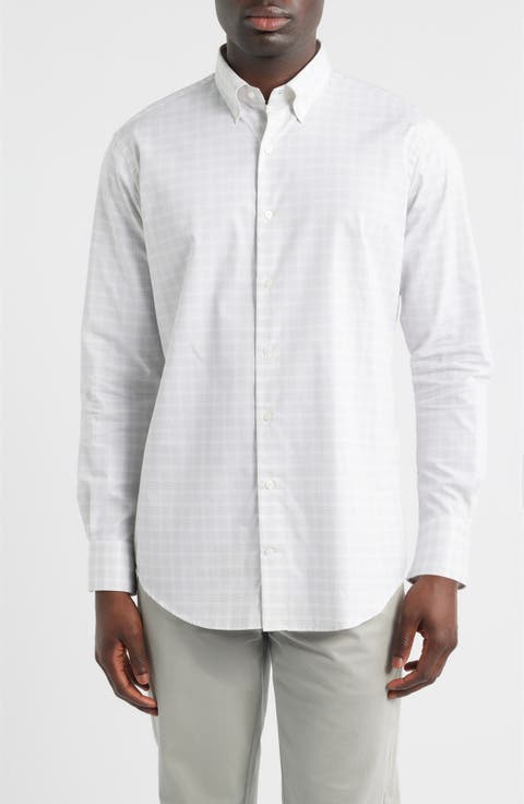 Douglas Crown Lite Check Performance Twill Button-Down Shirt