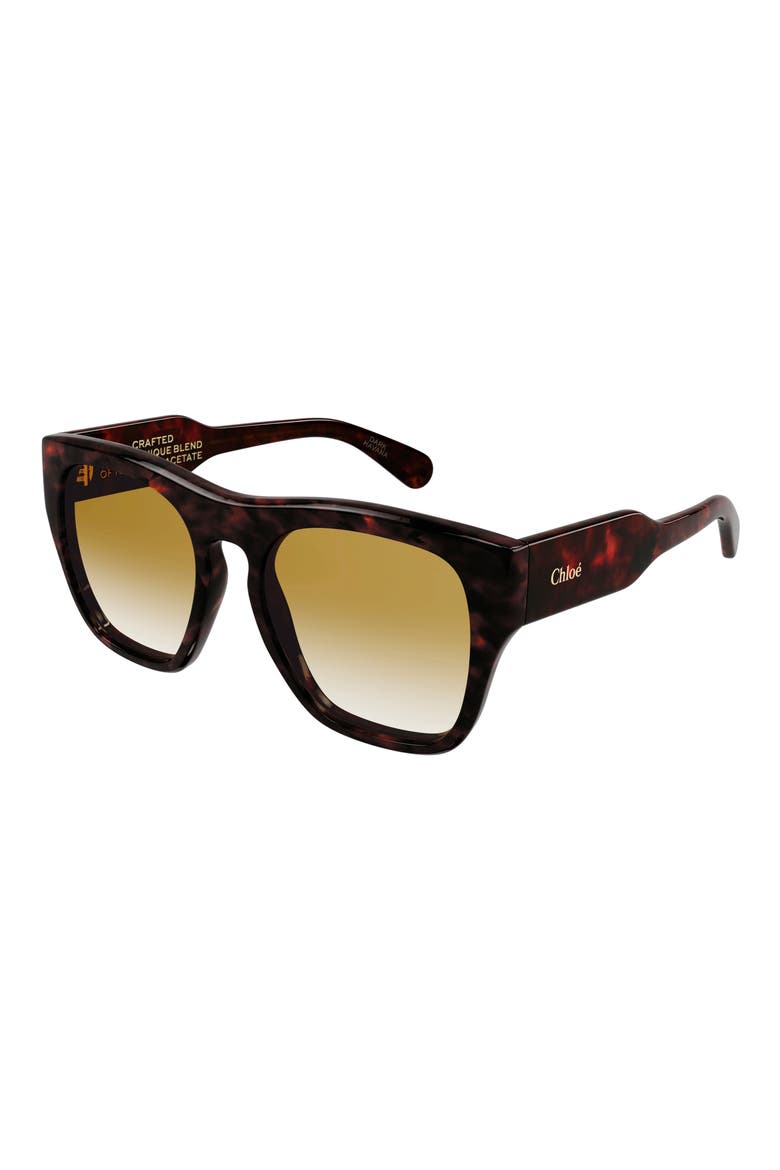 55mm Square Sunglasses, Alternate, color, HAVANA