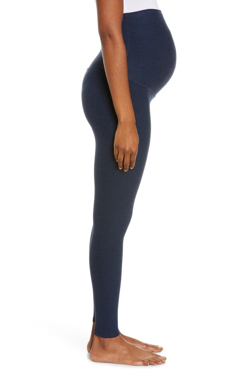 Beyond Yoga Empire Waist Maternity Leggings, Alternate, color, Nocturnal Navy