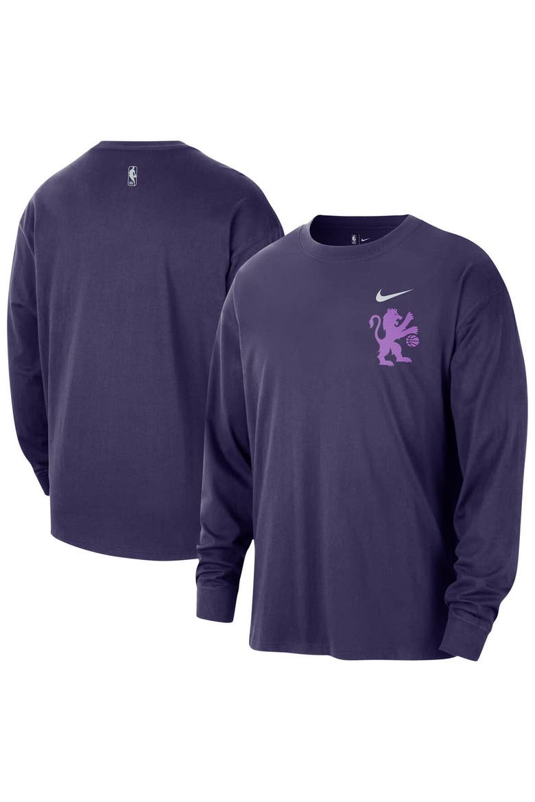 Men's Nike  Purple Sacramento Kings 2025/26 City Edition Remix Essential Logo Long Sleeve T-Shirt, Main, color, Purple