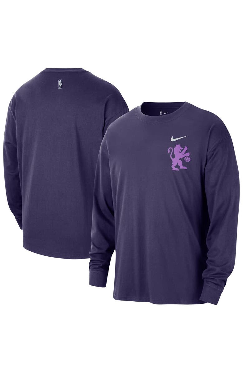 Nike Men's Nike  Purple Sacramento Kings 2025/26 City Edition Remix Essential Logo Long Sleeve T-Shirt, Main, color, Purple