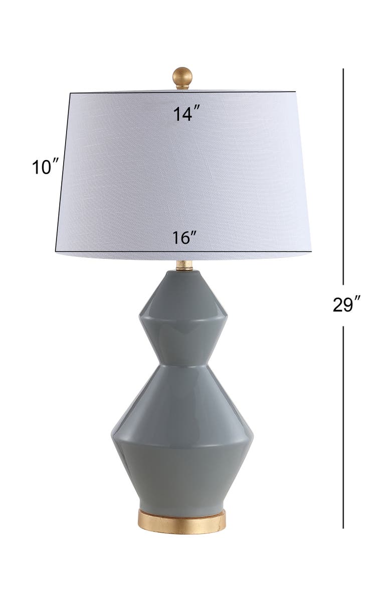 JONATHAN Y Alba 29" Geometric Ceramic/Metal LED Table Lamp, Alternate, color, Gray