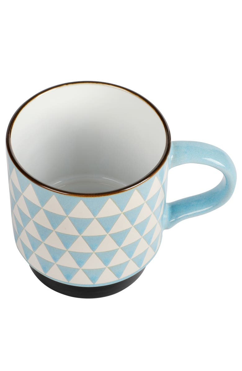 Mr. Coffee Prime Valley 4 Piece 15 Ounce Stackable Coffee Mug Set, Alternate, color, Blue