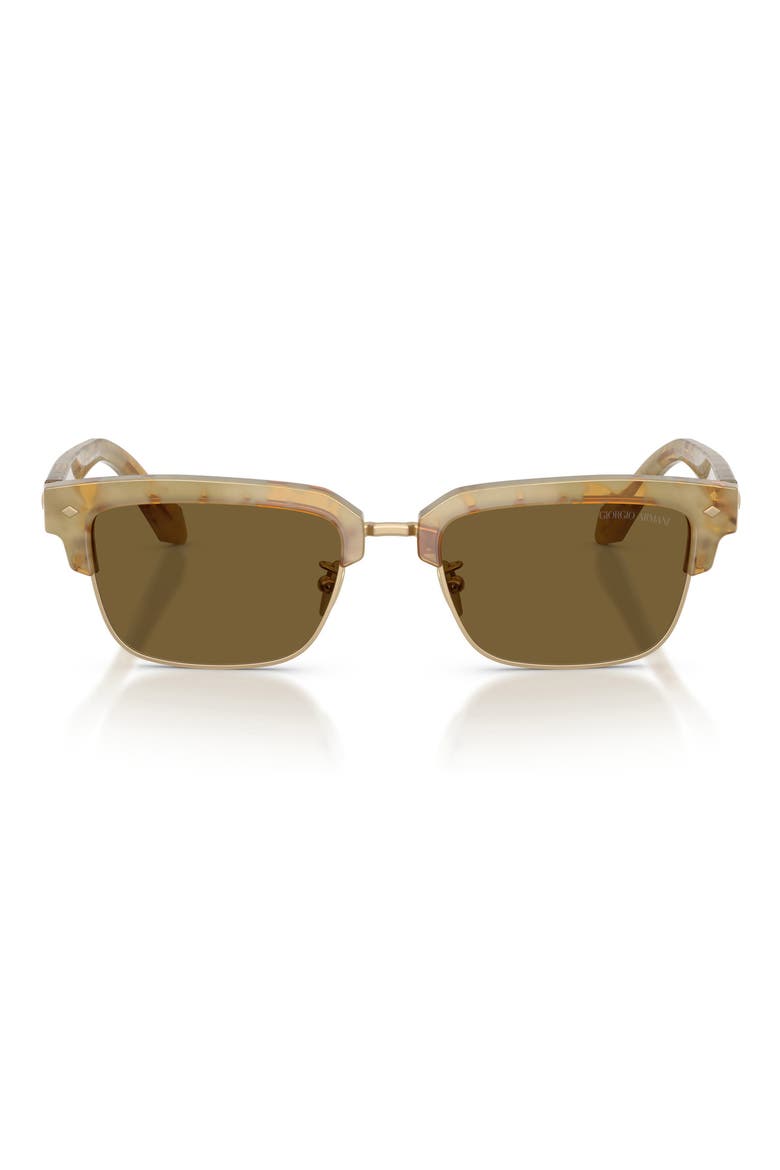 52mm Rectangular Sunglasses, Main, color, YELLOW HAVANA / DARK BROWN