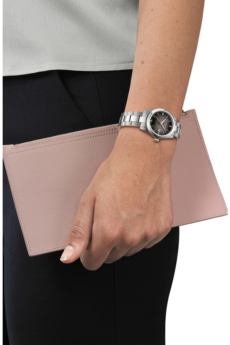 T-My Diamond Automatic Bracelet Watch & Leather Strap Gift Set, 29.3mm, Alternate, color, ANTHRACITE