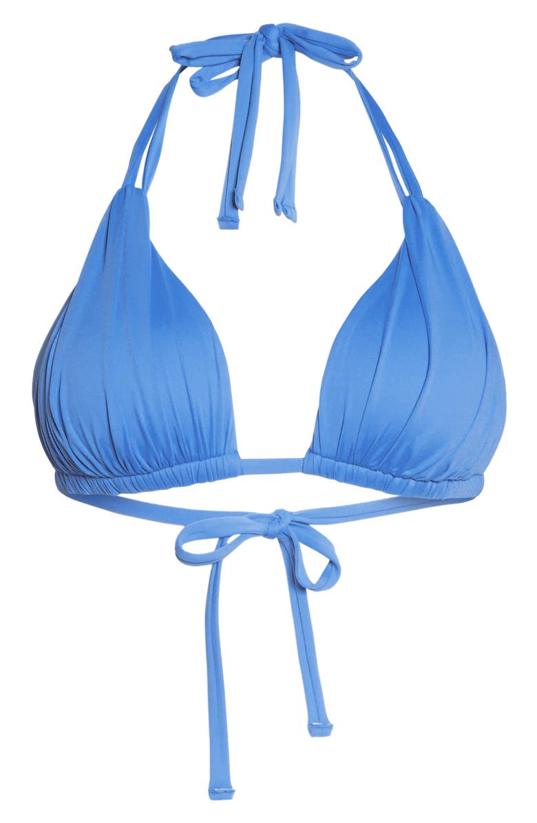 La Blanca Halter Bikini Top, Alternate, color, Chambray