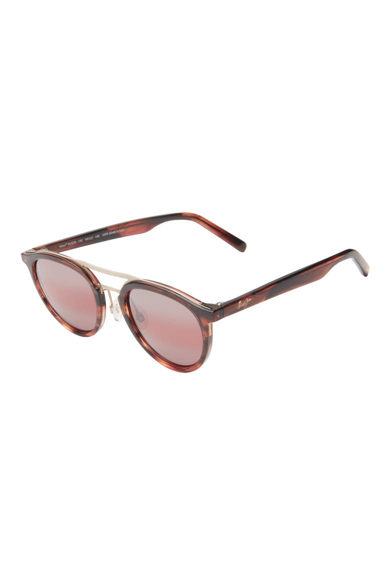 49mm Round Core Polarized Sunglasses, Alternate, color, BROWN BROWN ROSE
