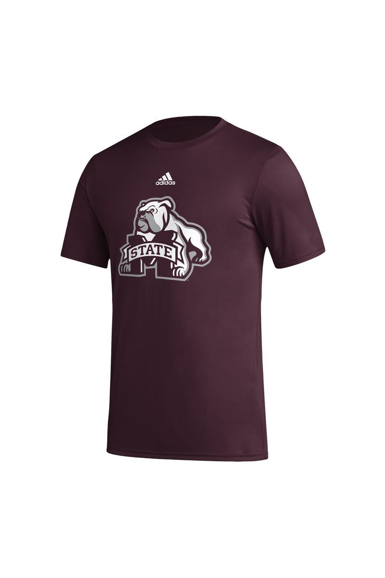 Men's adidas Maroon Mississippi State Bulldogs Basics Secondary Pre-Game AEROREADY T-Shirt, Alternate, color, Maroon