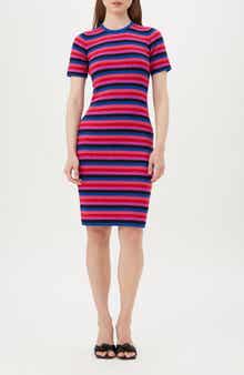 Trina Turk Nijinski Short Sleeve Merino Wool Sweater Dress