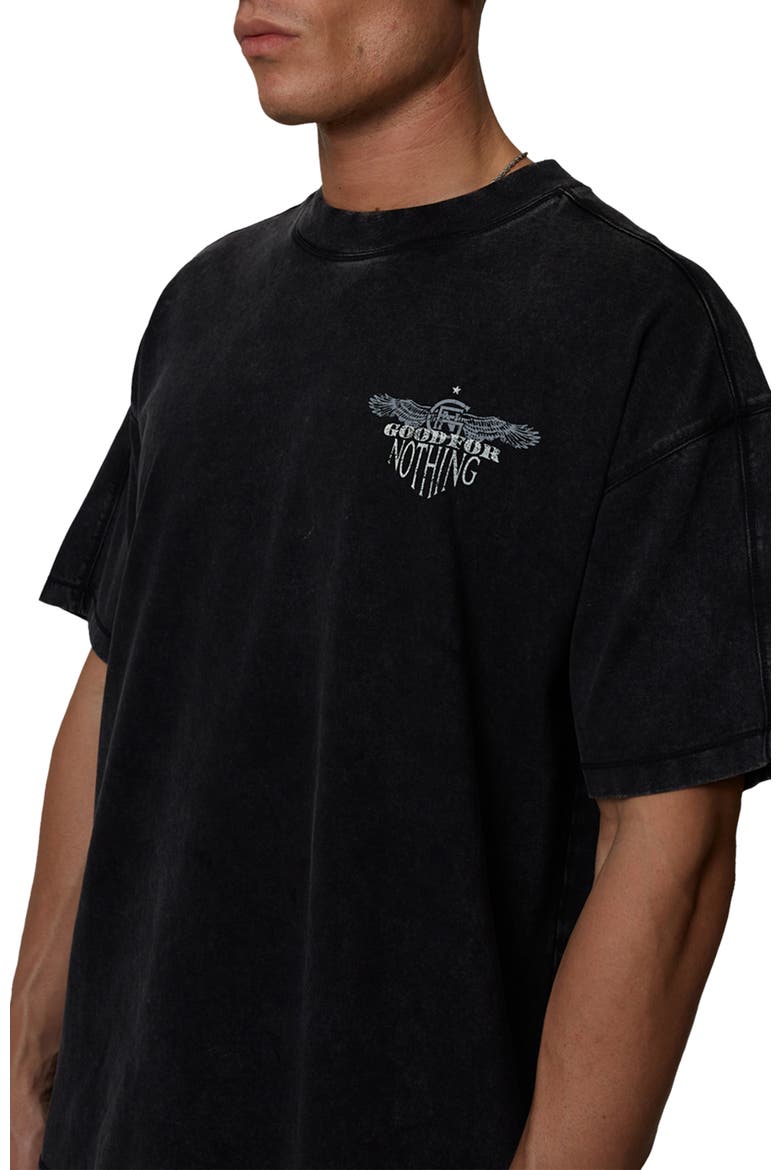 Oversized Fit Eagle T-Shirt, Alternate, color, Black