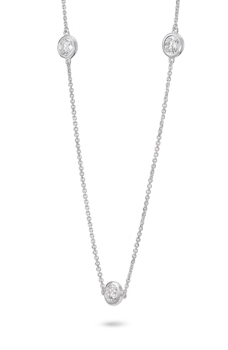 LIGHTBOX 14K Gold Lab Grown Diamond Bezel Station Necklace, Alternate, color, 