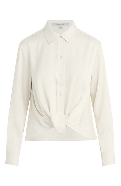 Hudson Jeans Knot Front Button-down Shirt In White