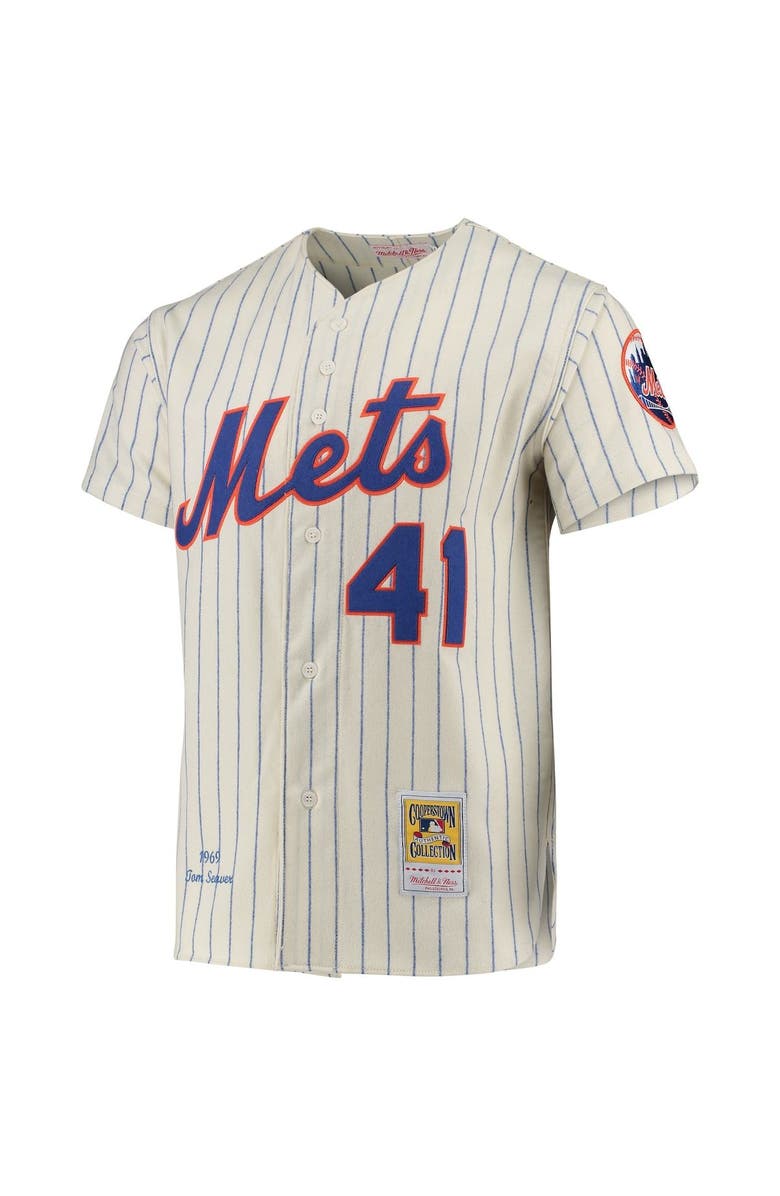 Mitchell & Ness Tom Seaver New York Mets Mitchell & Ness Cooperstown Collection Authentic Jersey - Cream, Alternate, color,