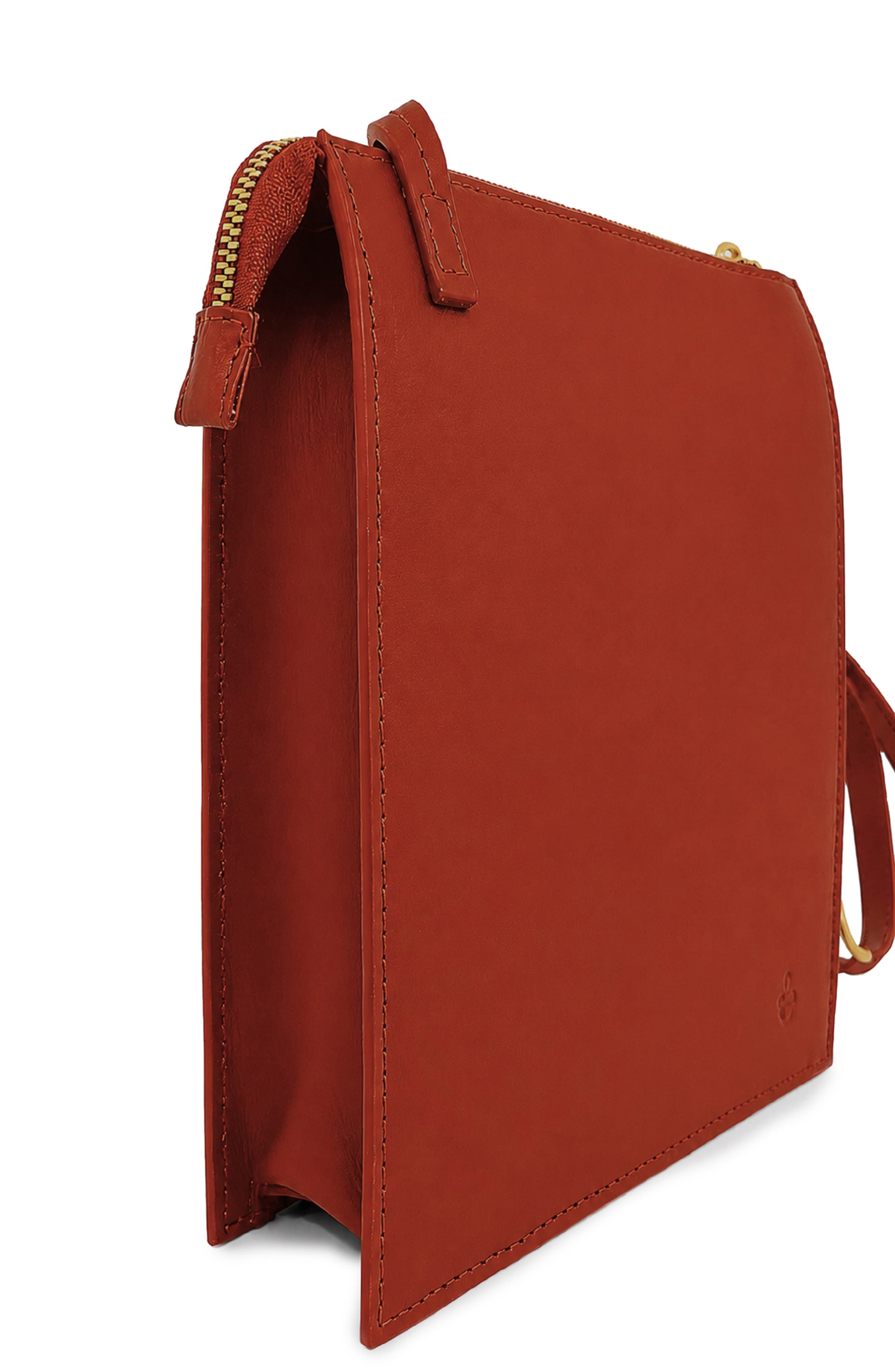Polly Leather Crossbody Bag, Alternate, color, RUST