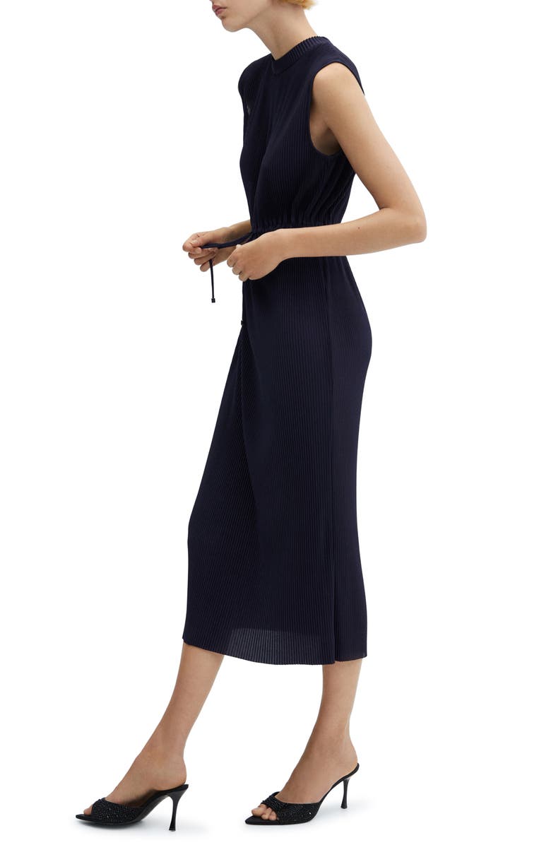 MANGO Pleated Midi Dress, Alternate, color, 