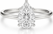 DLORIA 2 ct. Pear-Cut Moissanite VVS1 Ring in Gold Vermeil or Sterling Silver Isabella