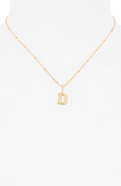 Leith Varsity Font Cubic Zirconia Initial Pendant Necklace In Gold