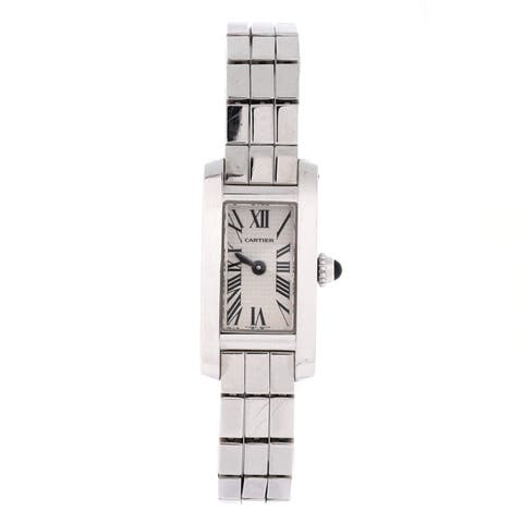 Tank Allongee Laniere Quartz Watch White Gold 14
