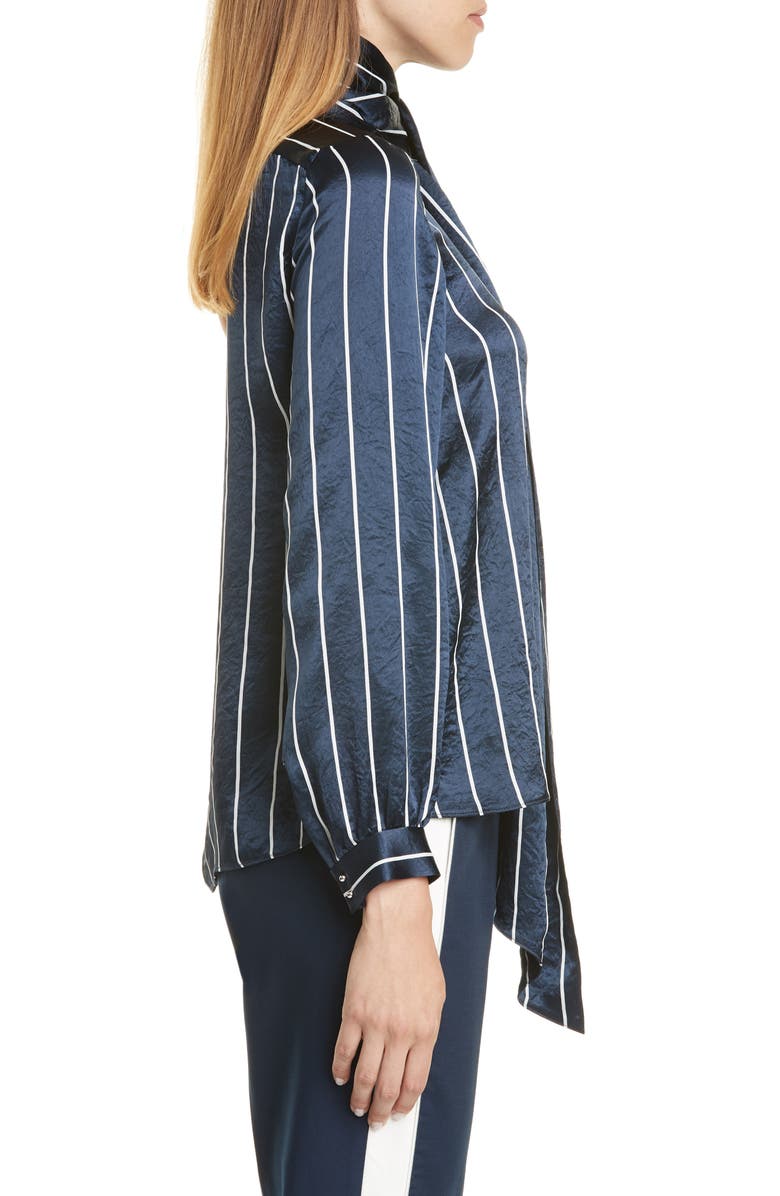 HUGO Casini One-Shoulder Hammered Satin Top, Alternate, color, 