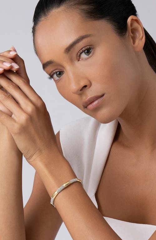 Lagos Signature Caviar High Bar Rope Bracelet In Metallic
