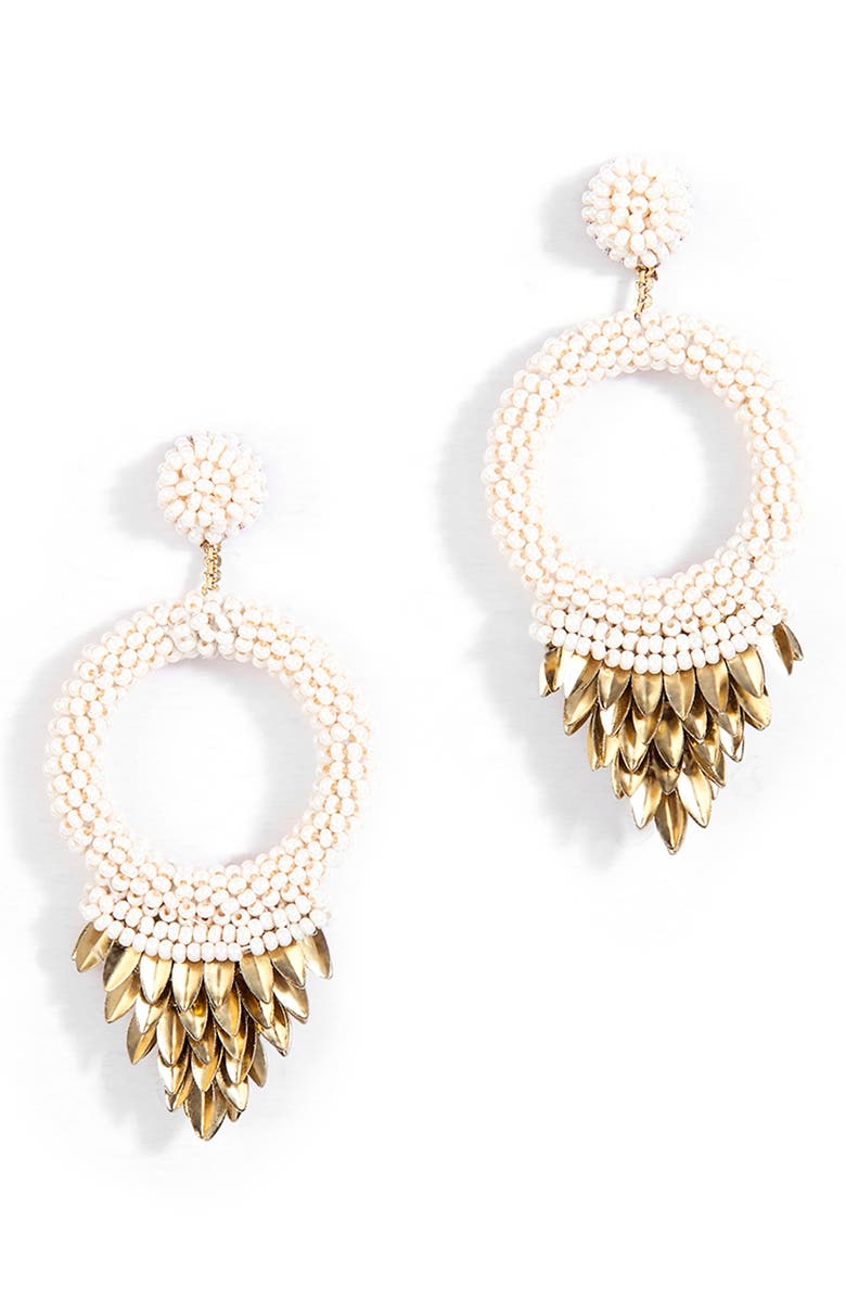 Deepa Gurnani Franka Beaded Fringe Drop Earrings, Main, color, 
