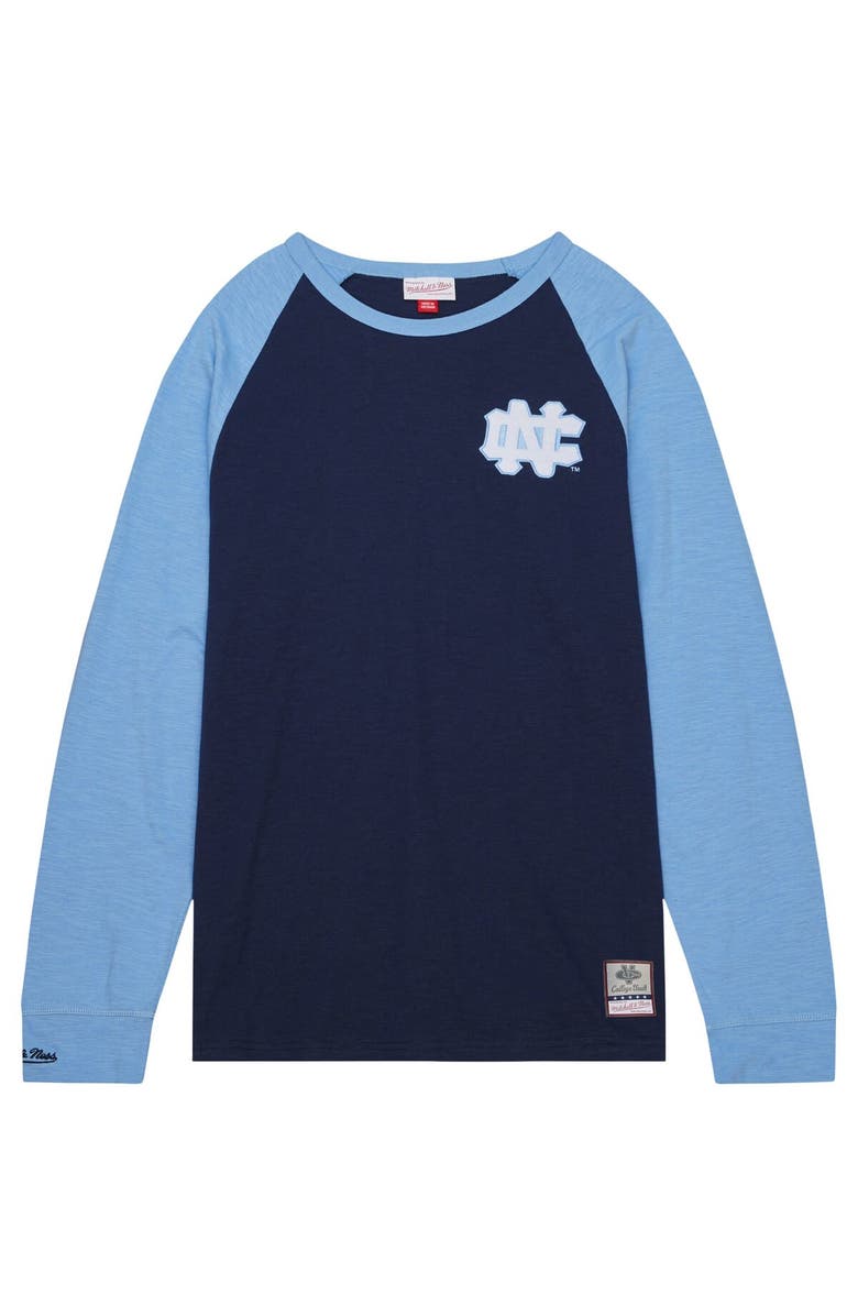 Mitchell & Ness Men's Mitchell & Ness Navy North Carolina Tar Heels Legendary Slub Raglan Long Sleeve T-Shirt, Alternate, color, Navy