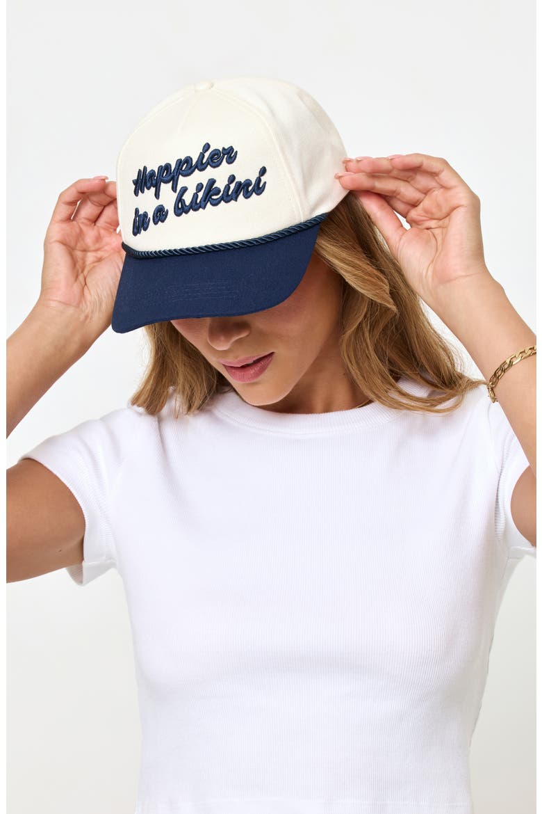 Newport Cotton Baseball Cap, Alternate, color, MIDNIGHT/ CREAM