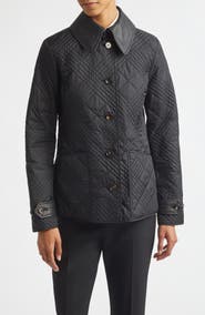 Burberry Fernleigh Quilted Jacket with Detachable Leather Collar