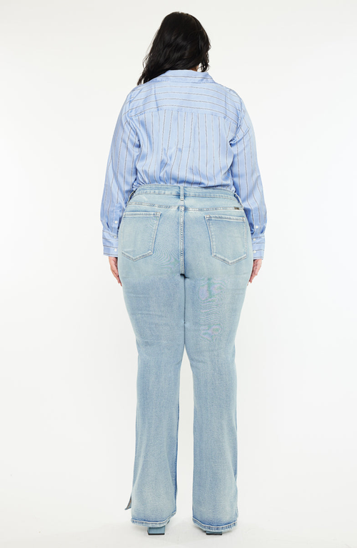 Kancan Doreen Mid Rise Y2k Bootcut Jeans In Brown