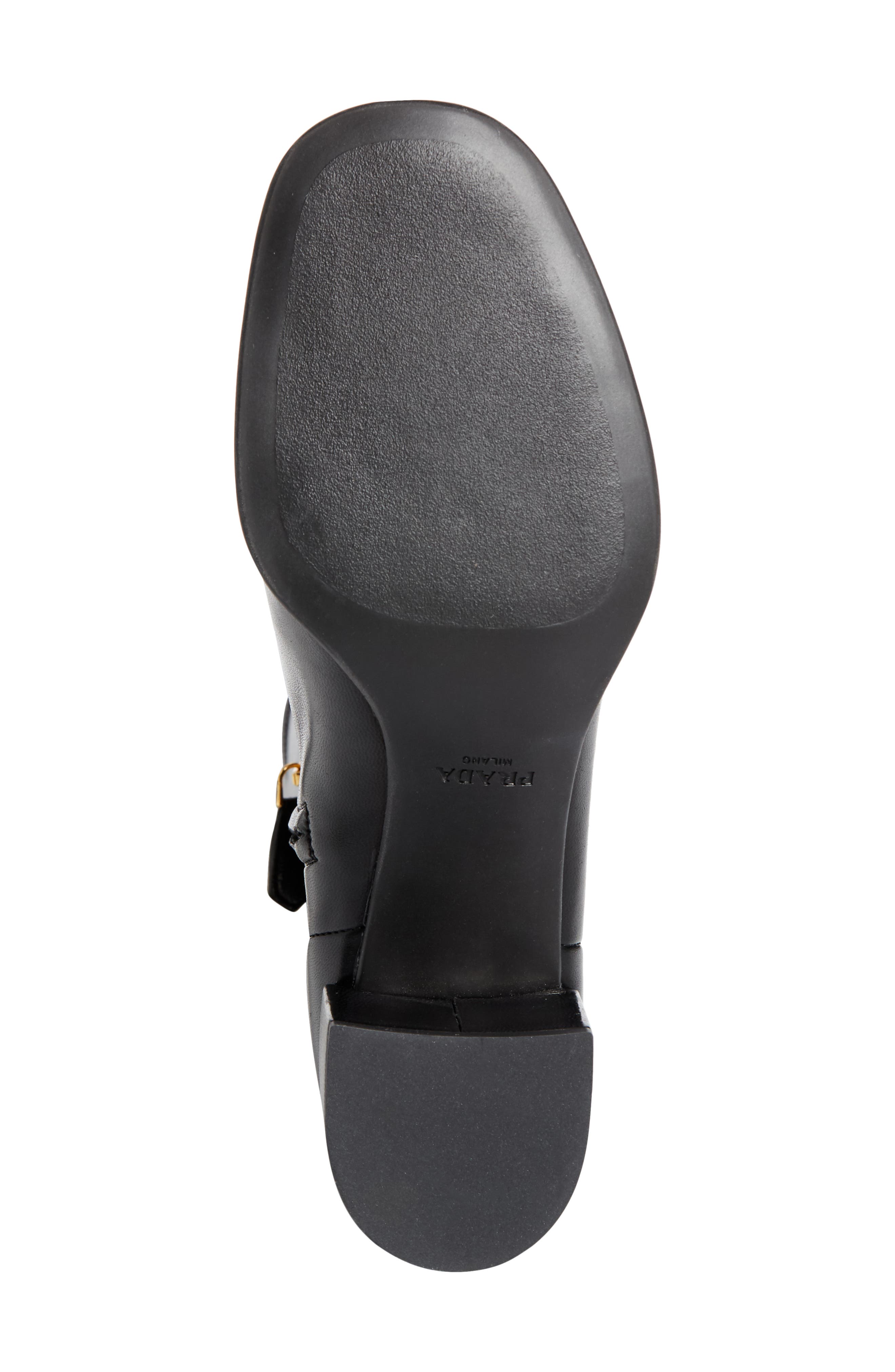 Prada Stretch Leather Knee High Boot, Alternate, color, Nero