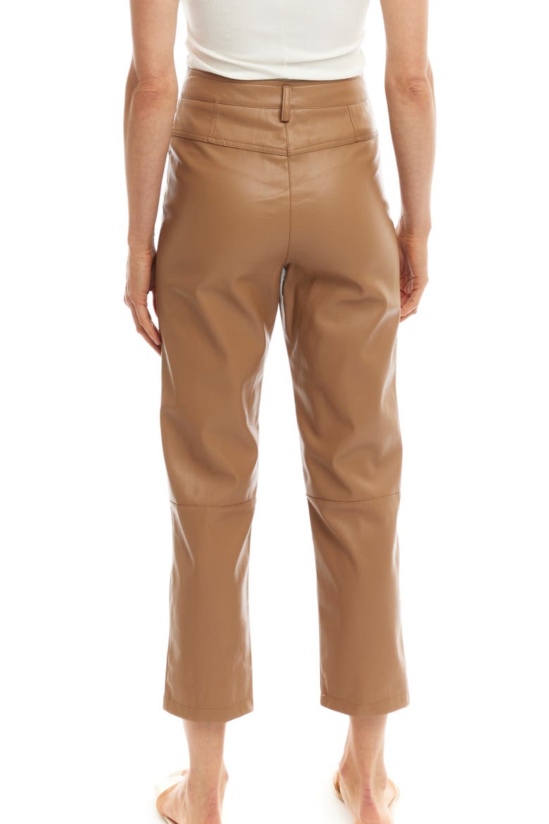 Jen Faux Leather Trousers, Alternate, color, COGNAC