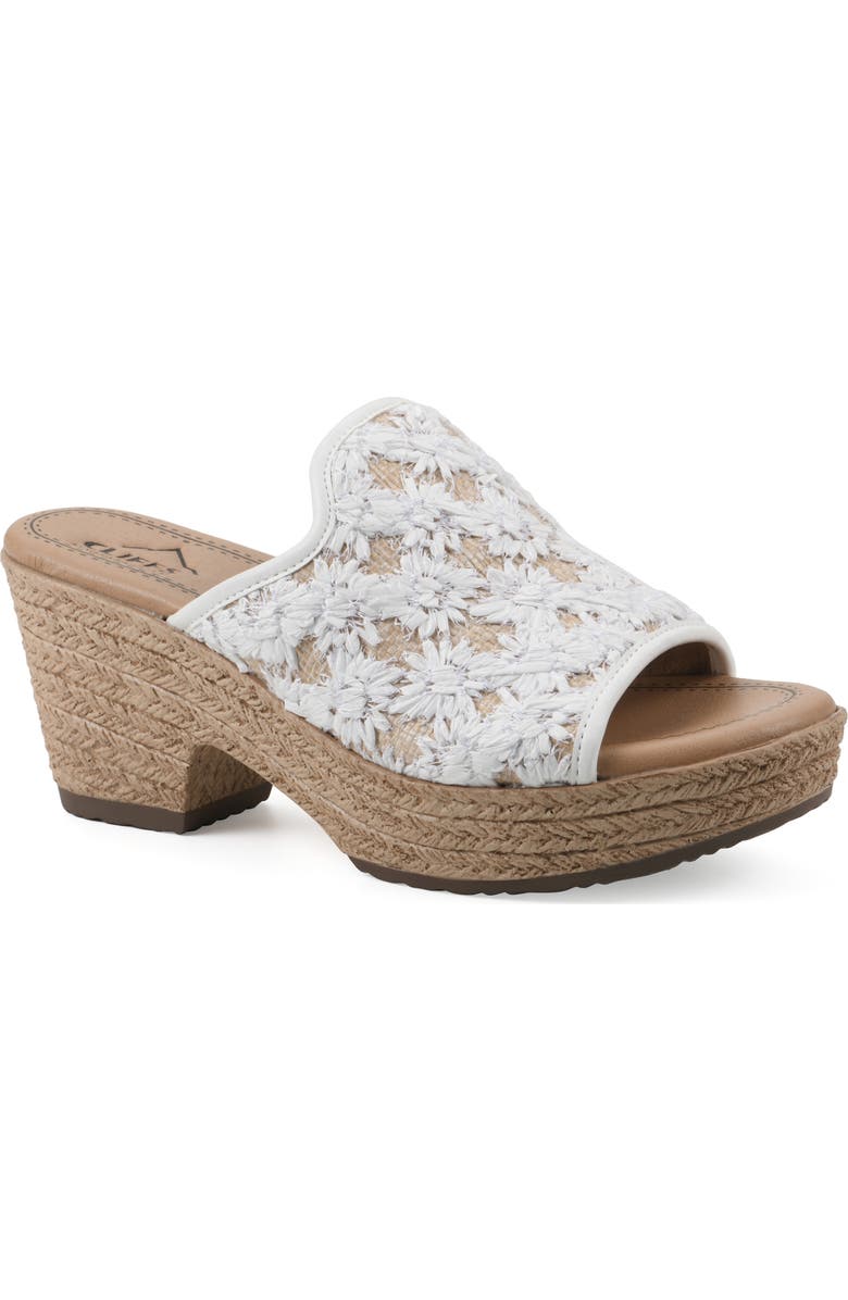 CLIFFS BY WHITE MOUNTAIN Bizzie Platform Wedge Espadrille Sandal, Main, color, White/ Fabric