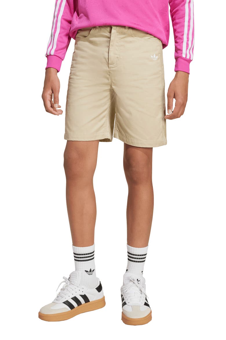 Kids' Cotton Twill Shorts, Alternate, color, STONE KHAKI