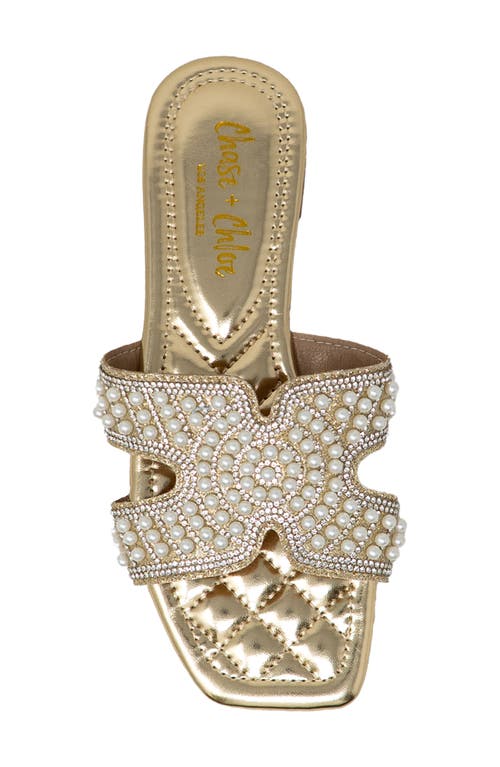 Chase & Chloe Chase And Chloe Tessie Embellished Slide Sandal
