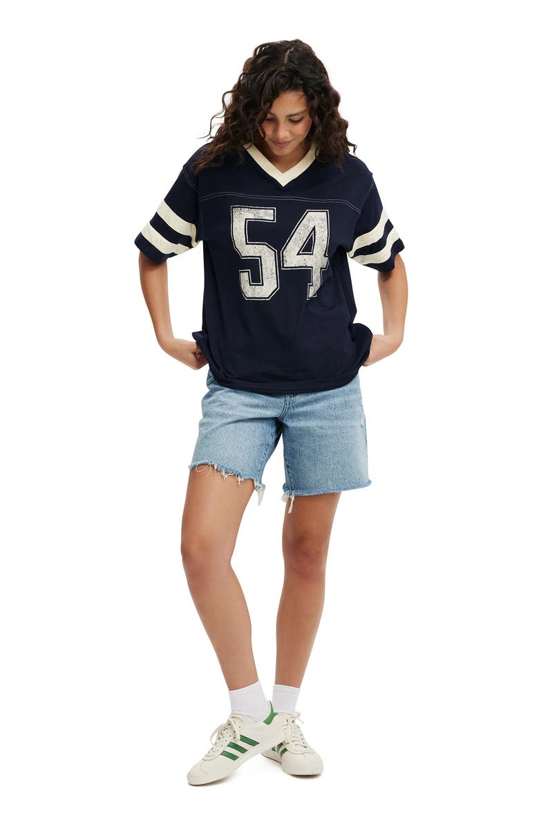 Cotton On V Neck Oversized Graphic Tee, Alternate, color, Winter Night  54