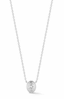 GLAZE JEWELRY Oval Cut Cubic Zirconia Pendant Necklace