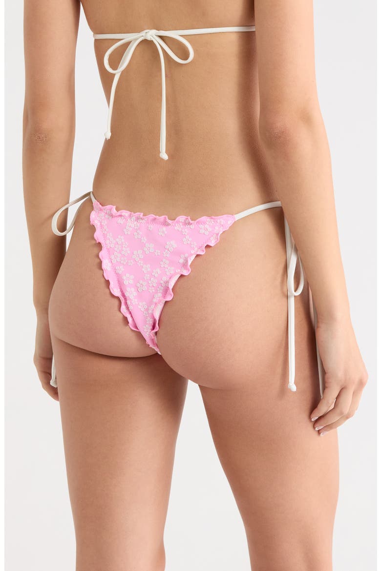 Lettuce Edge Side Tie Bikini Bottoms, Alternate, color, SUGAR SPRINKLE