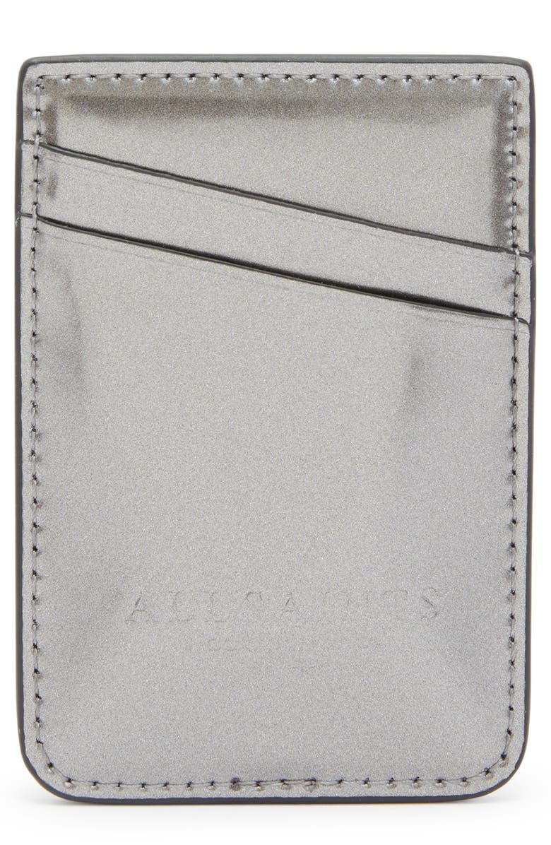 AllSaints Callie Leather Card Case, Main, color, 