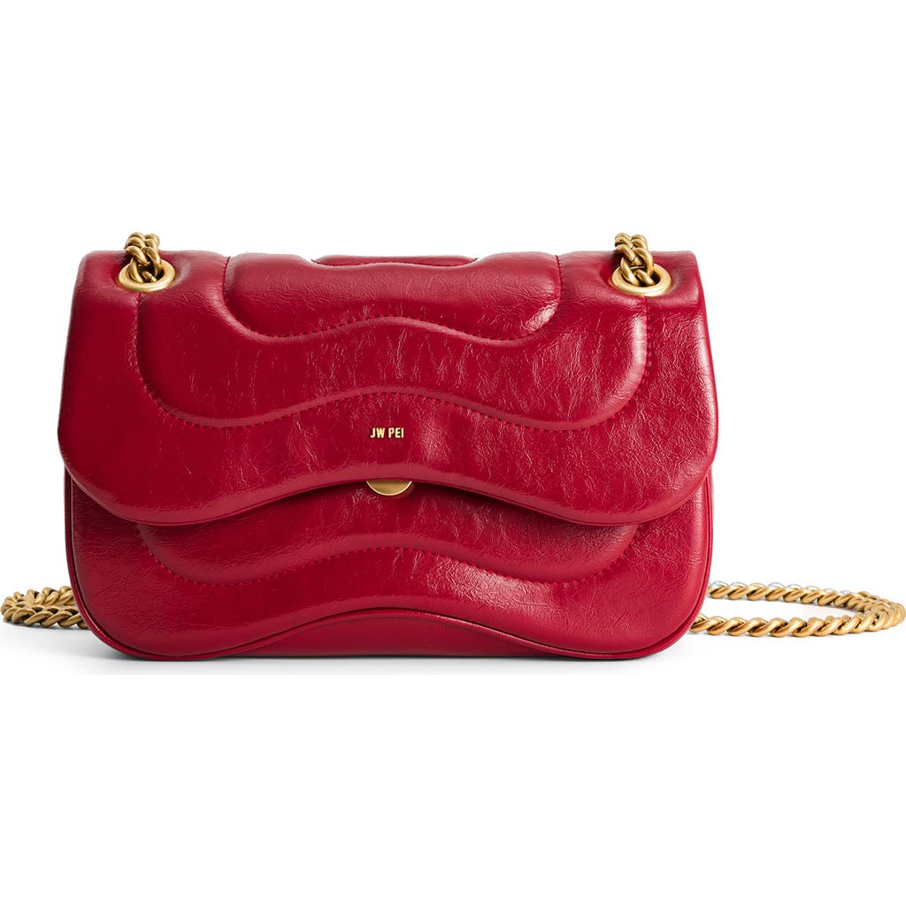 JW PEI Tina Quilted Faux Leather Convertible Crossbody Bag in Claret