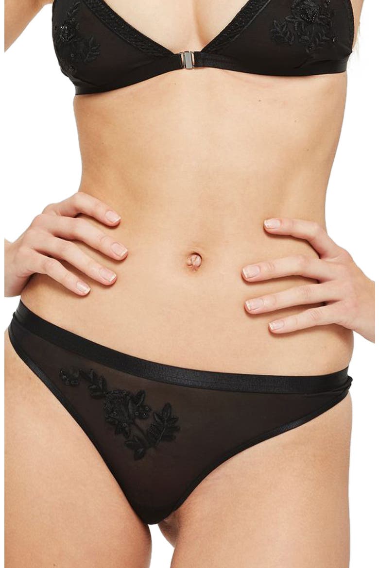 Ophelia Lace Thong, Main, color, BLACK