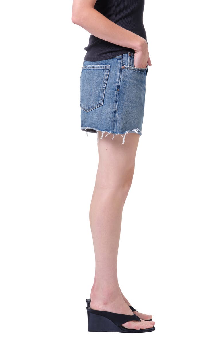 AGOLDE Nye Denim Cutoff Shorts, Alternate, color, Bounty Med Classic Wash Indigo