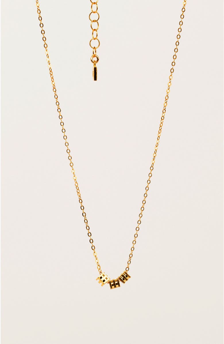Gwen Beloti Cubed Charm Gold Necklace, Main, color, Gold
