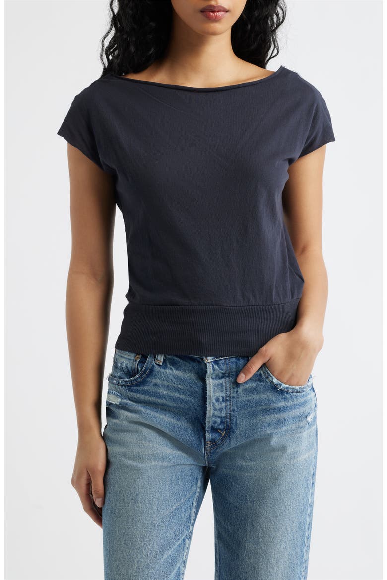 Off the Shoulder Banded Top, Main, color, BLACK